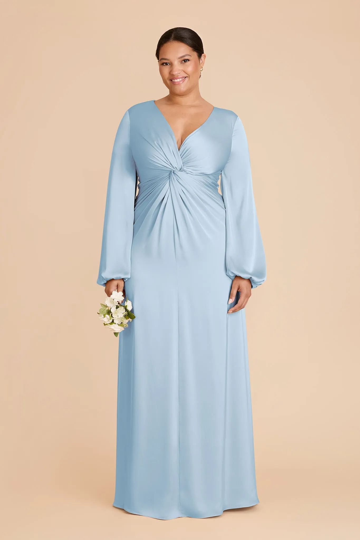 Juniper Matte Satin Dress - Sky Blue sold by Birdy Grey product image thumbnail 2
