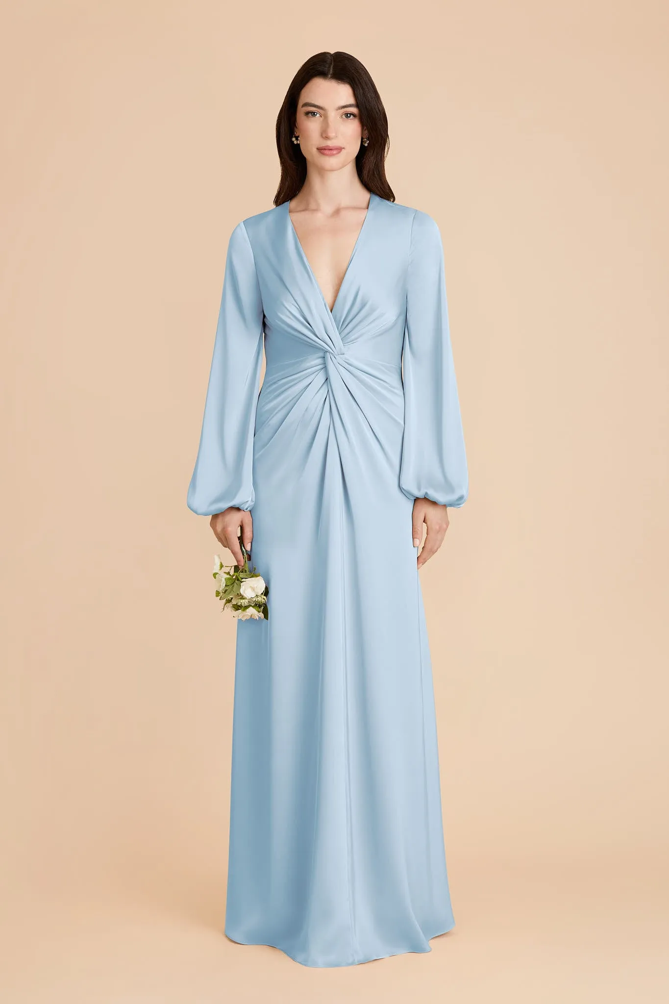 Juniper Matte Satin Dress - Sky Blue sold by Birdy Grey