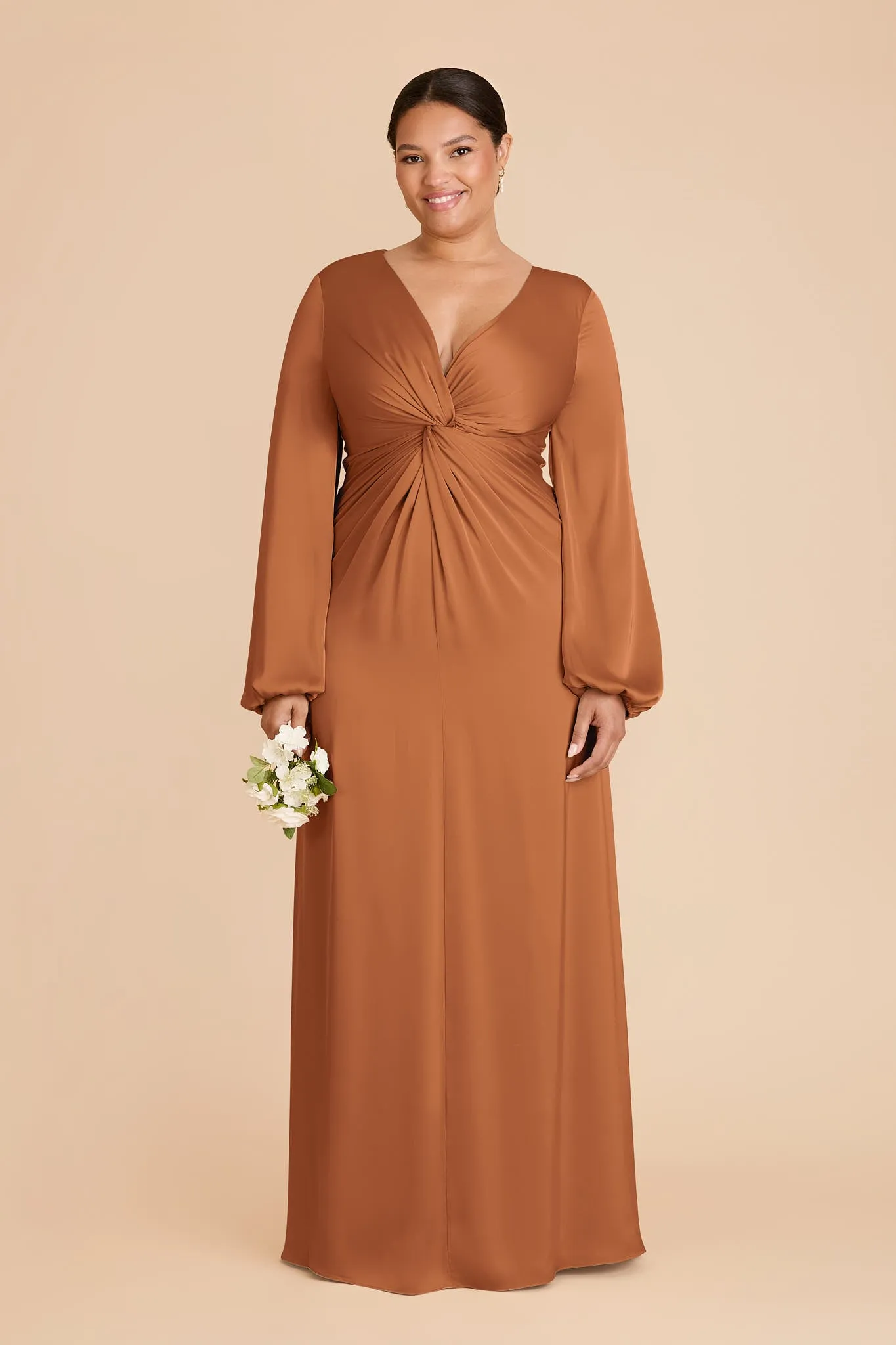 Juniper Matte Satin Dress - Rust sold by Birdy Grey product image thumbnail 2