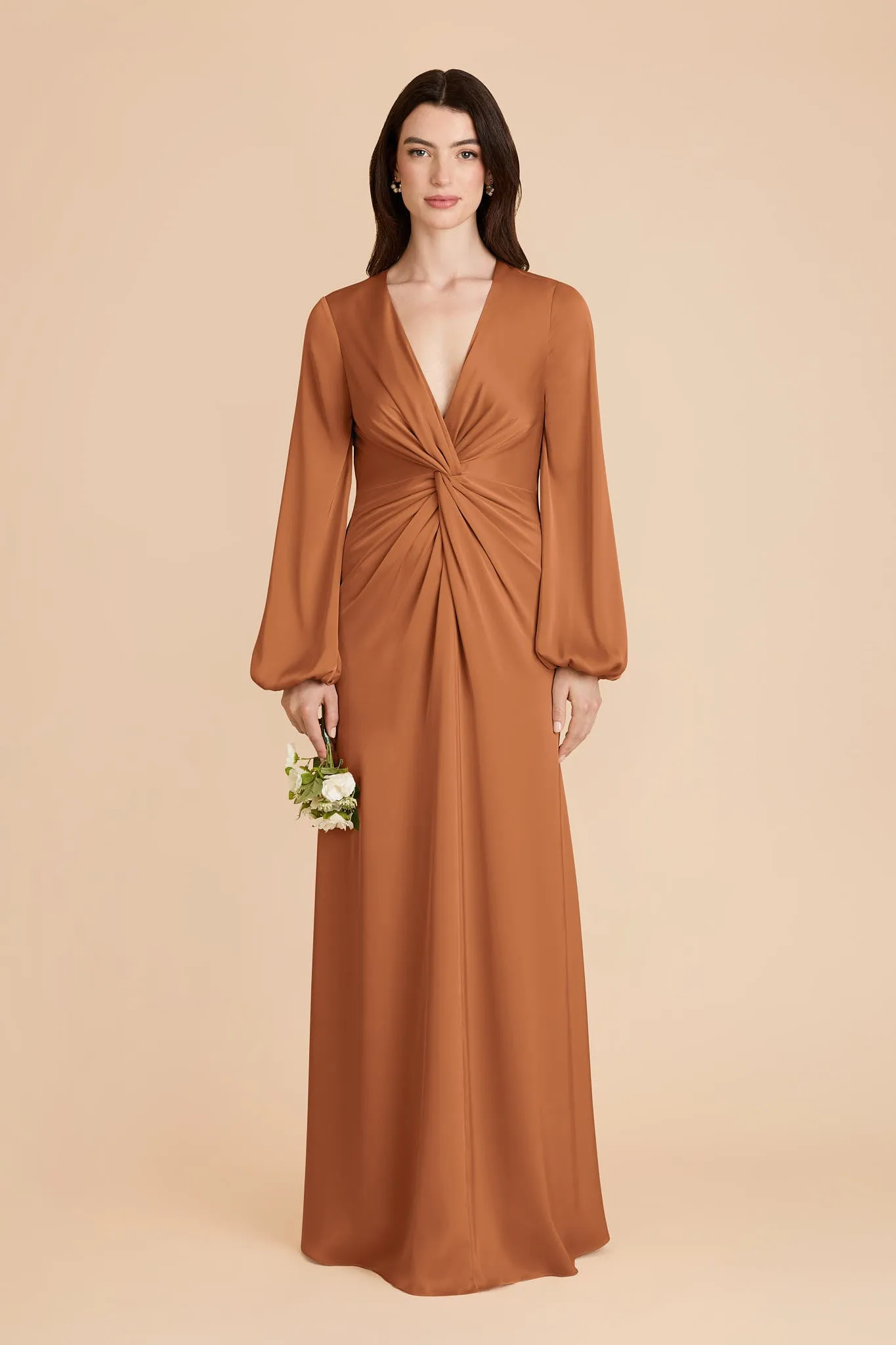 Juniper Matte Satin Dress - Rust sold by Birdy Grey