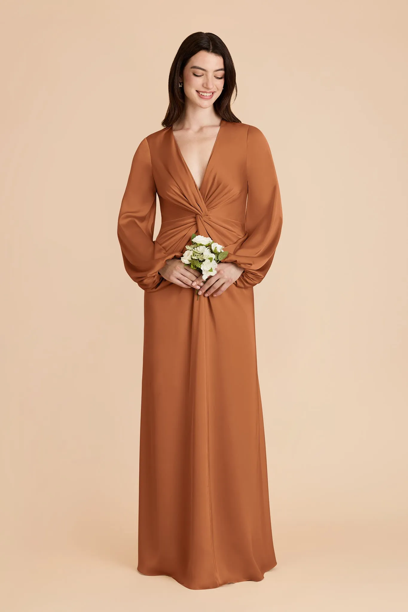 Juniper Matte Satin Dress - Rust sold by Birdy Grey product image thumbnail 3