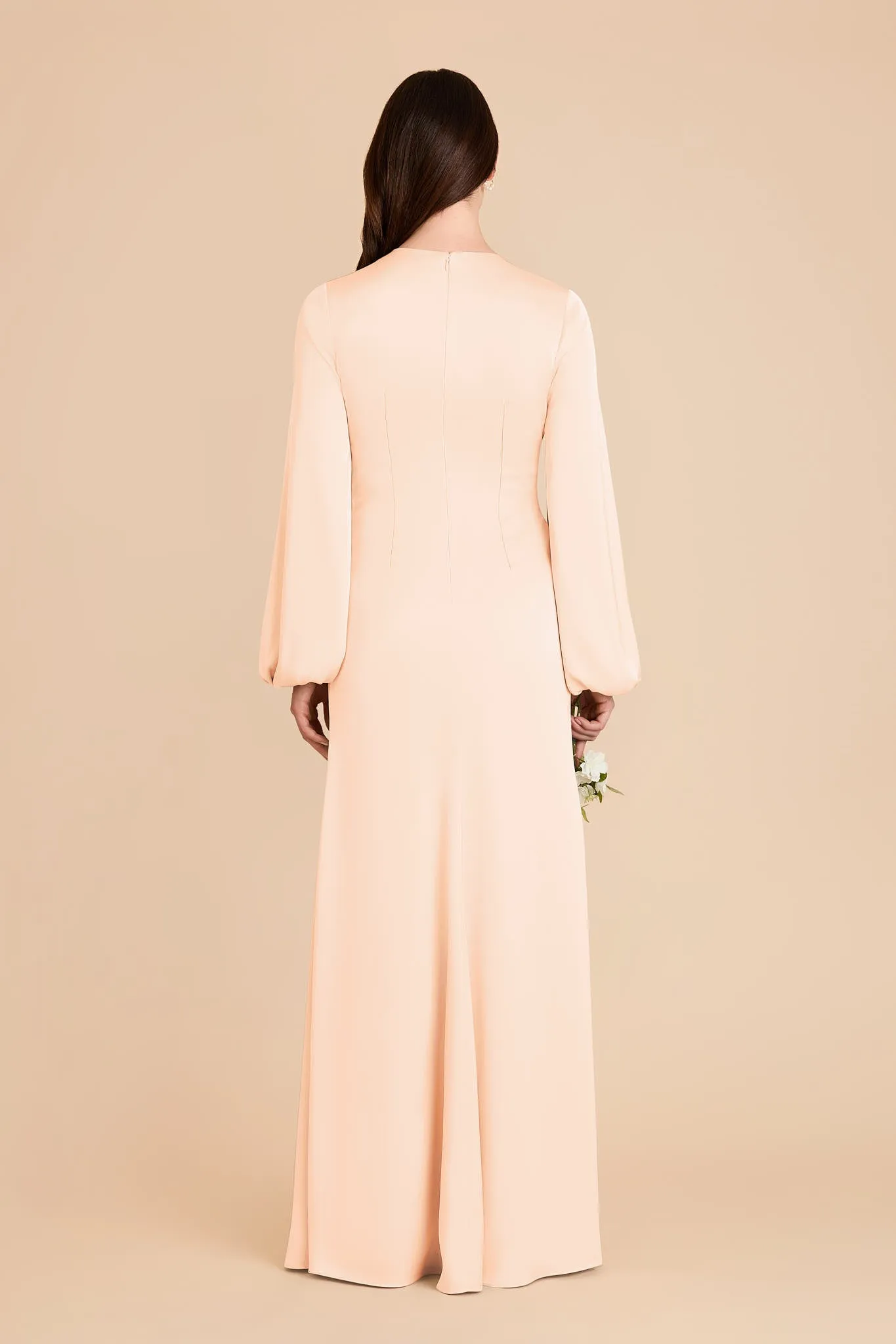 Juniper Matte Satin Dress - Peach Cream sold by Birdy Grey product image thumbnail 5