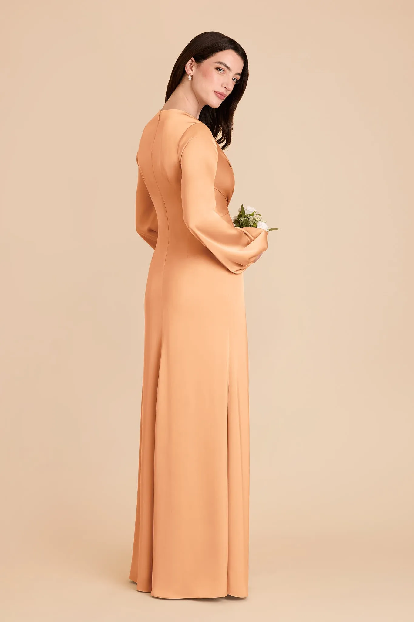 Juniper Matte Satin Dress - Peach sold by Birdy Grey product image thumbnail 4
