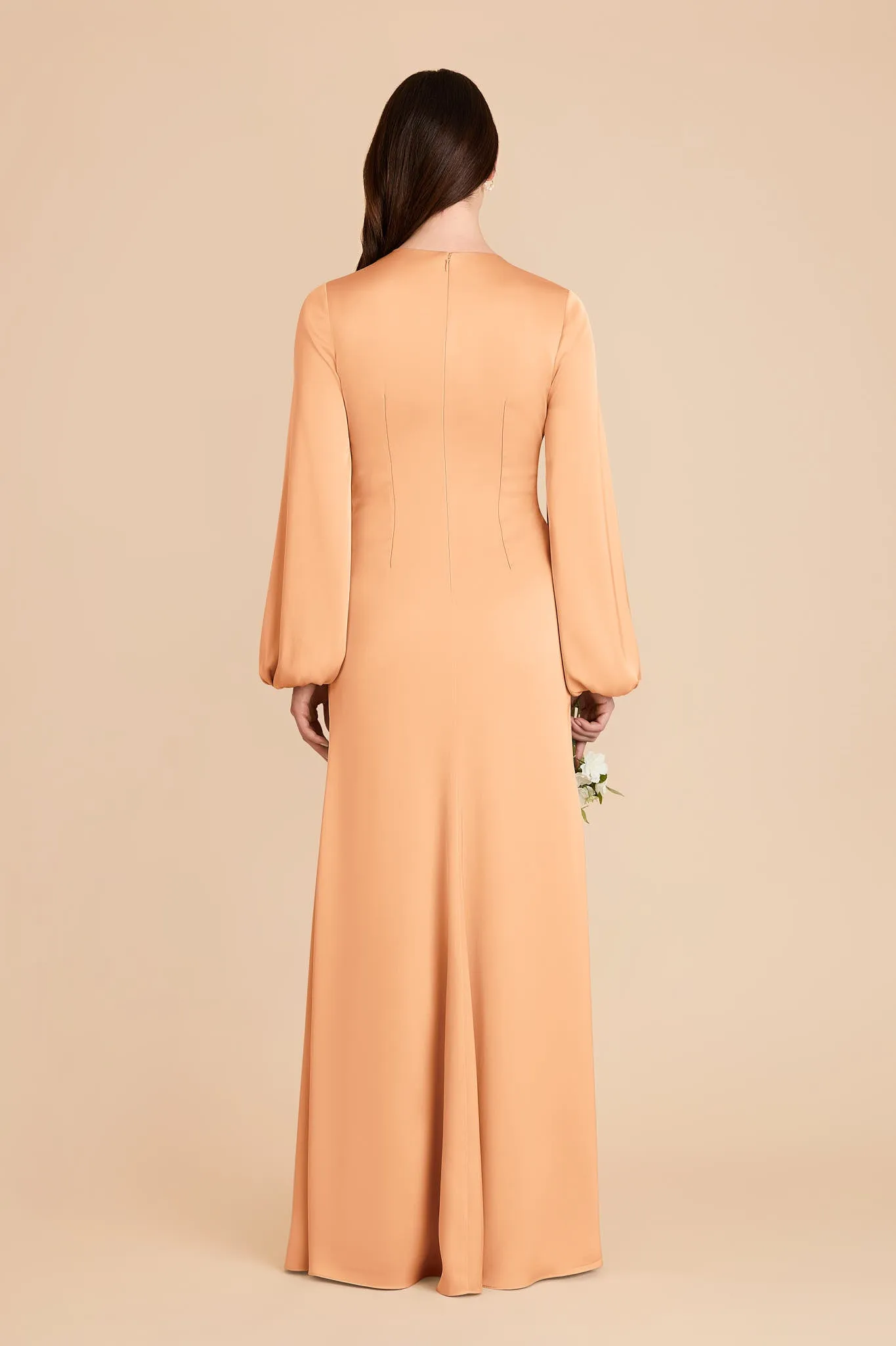 Juniper Matte Satin Dress - Peach sold by Birdy Grey product image thumbnail 5