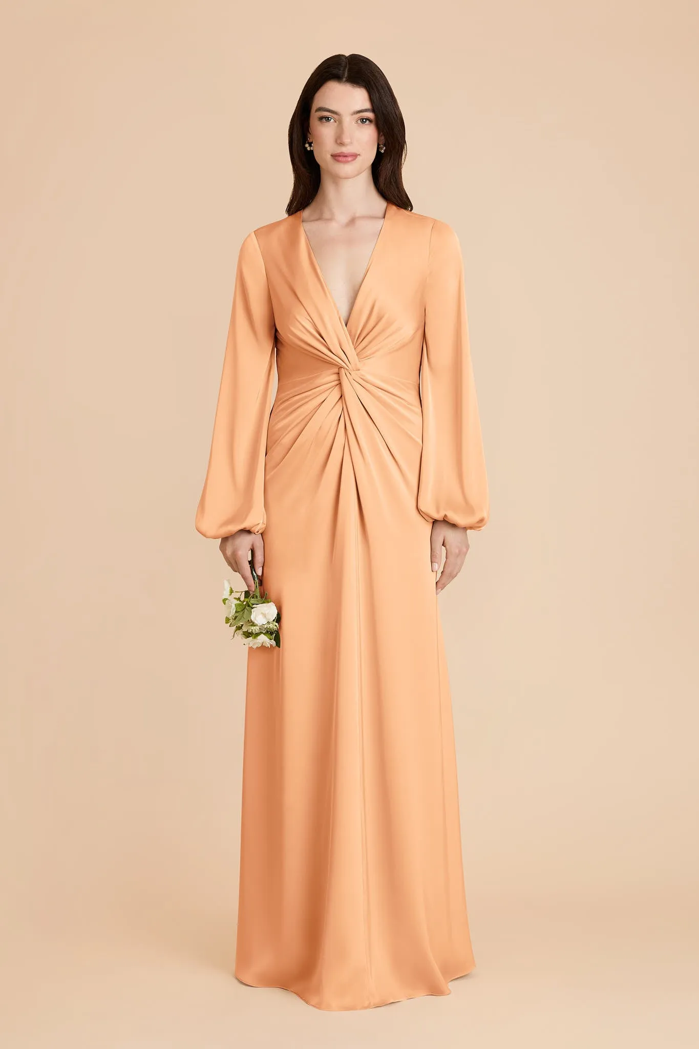 Juniper Matte Satin Dress - Peach sold by Birdy Grey product image thumbnail 3