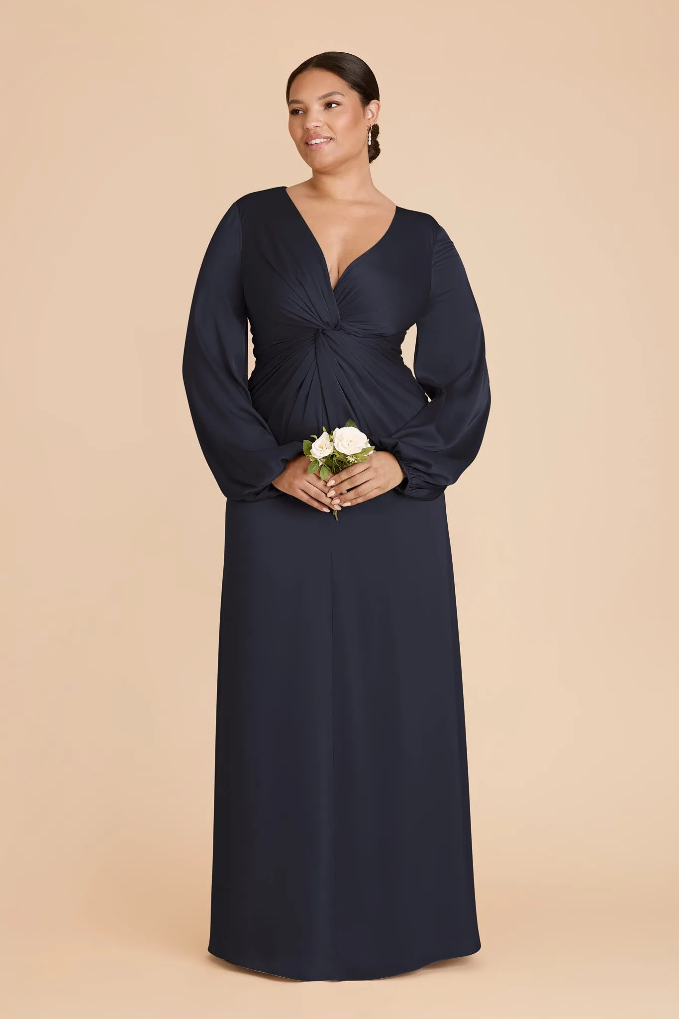 Juniper Matte Satin Dress - Navy sold by Birdy Grey product image thumbnail 2