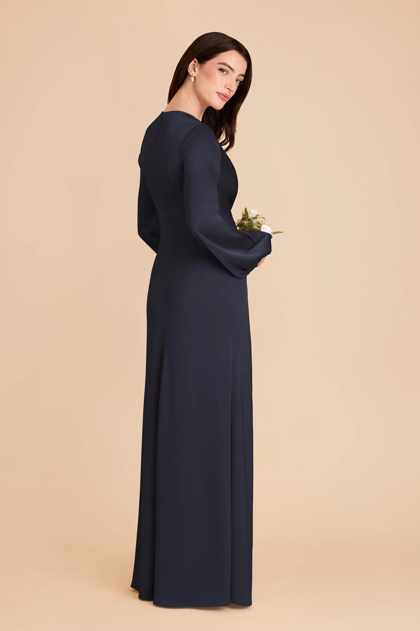 Juniper Matte Satin Dress - Navy sold by Birdy Grey product image thumbnail 4