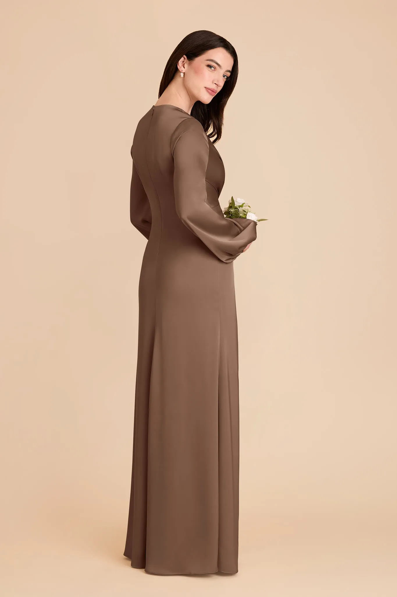 Juniper Matte Satin Dress - Mocha sold by Birdy Grey product image thumbnail 4