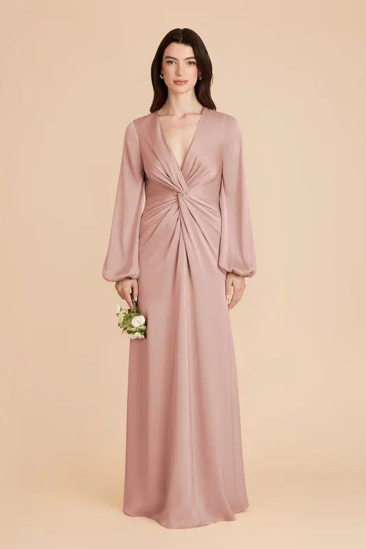 Juniper Matte Satin Dress - English Rose sold by Birdy Grey
