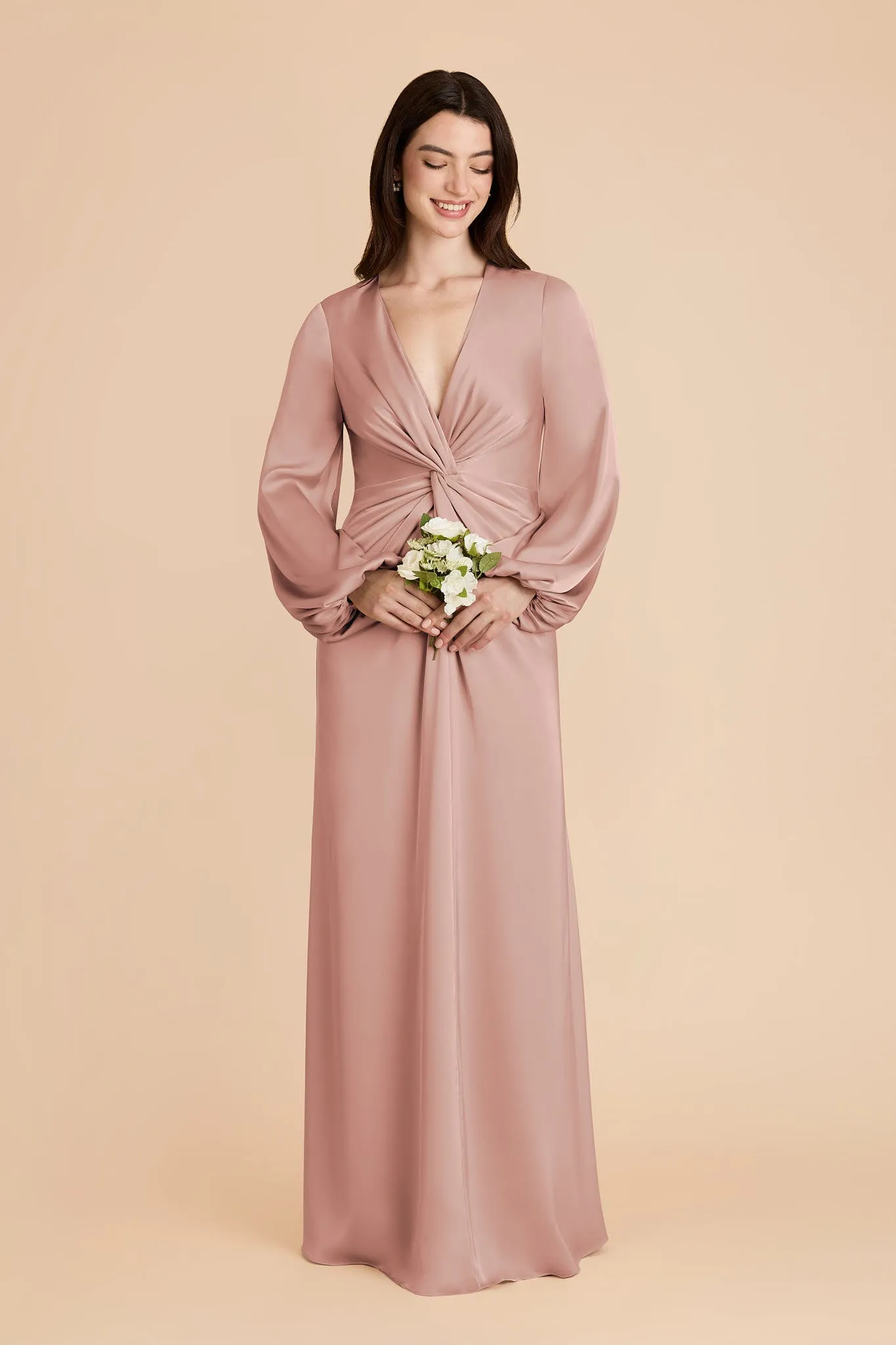 Juniper Matte Satin Dress - English Rose sold by Birdy Grey product image thumbnail 3