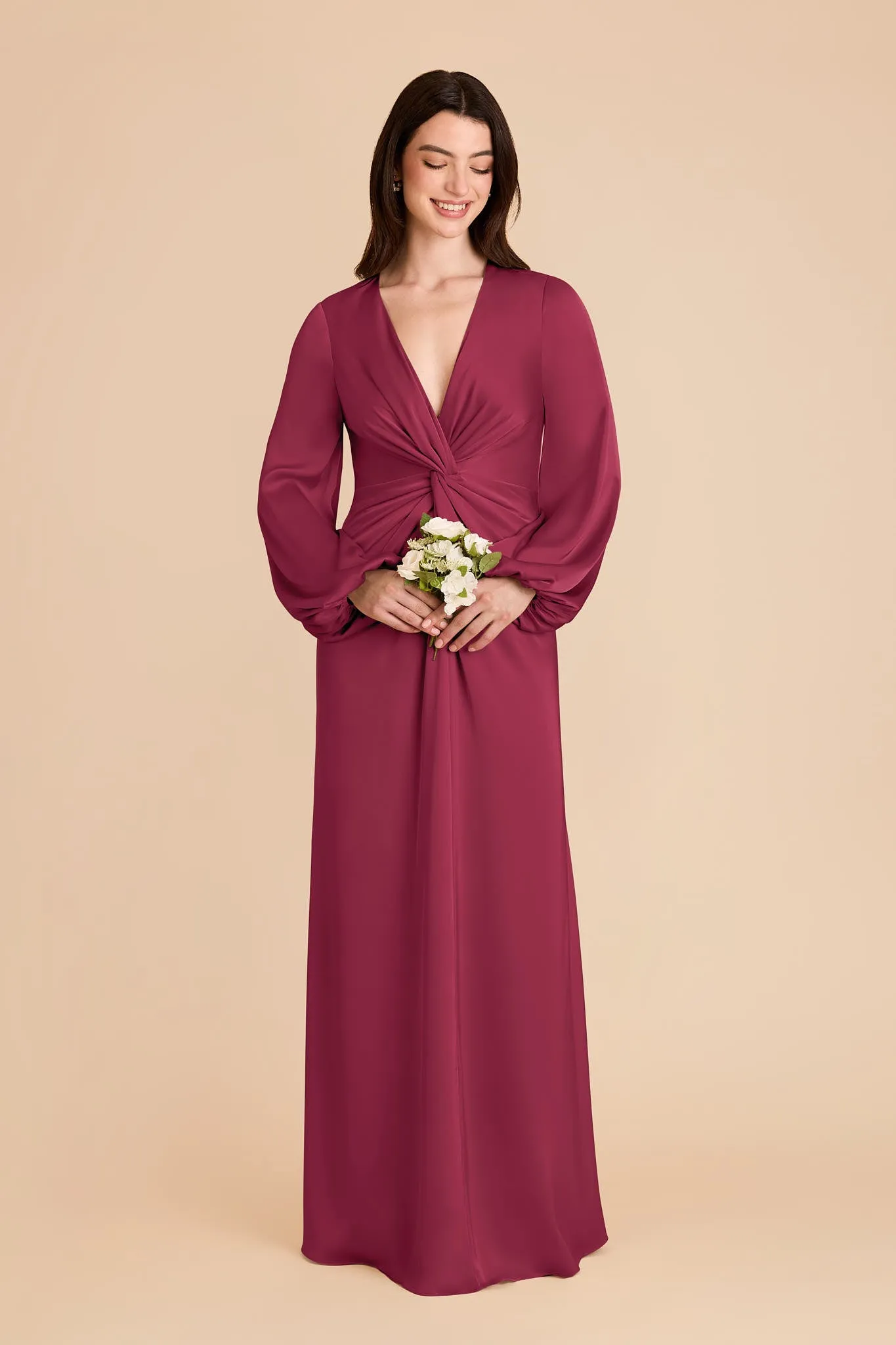 Juniper Matte Satin Dress - Berry sold by Birdy Grey product image thumbnail 3