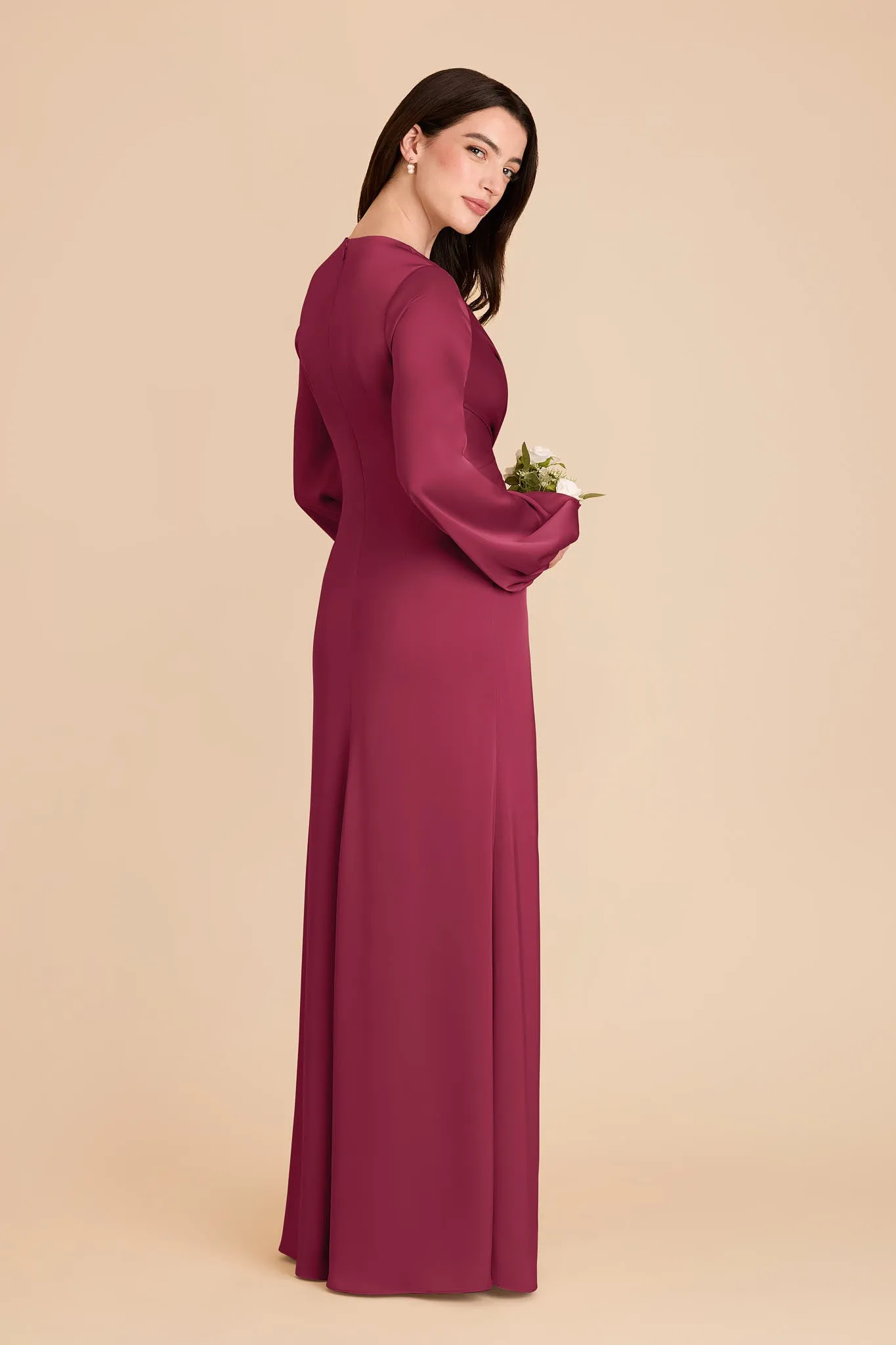 Juniper Matte Satin Dress - Berry sold by Birdy Grey product image thumbnail 4
