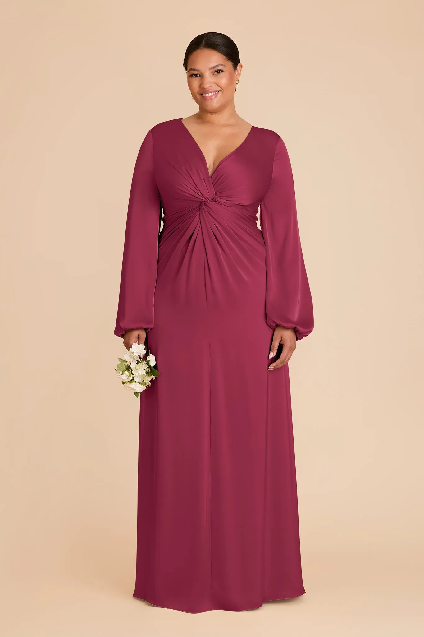 Juniper Matte Satin Dress - Berry sold by Birdy Grey product image thumbnail 2