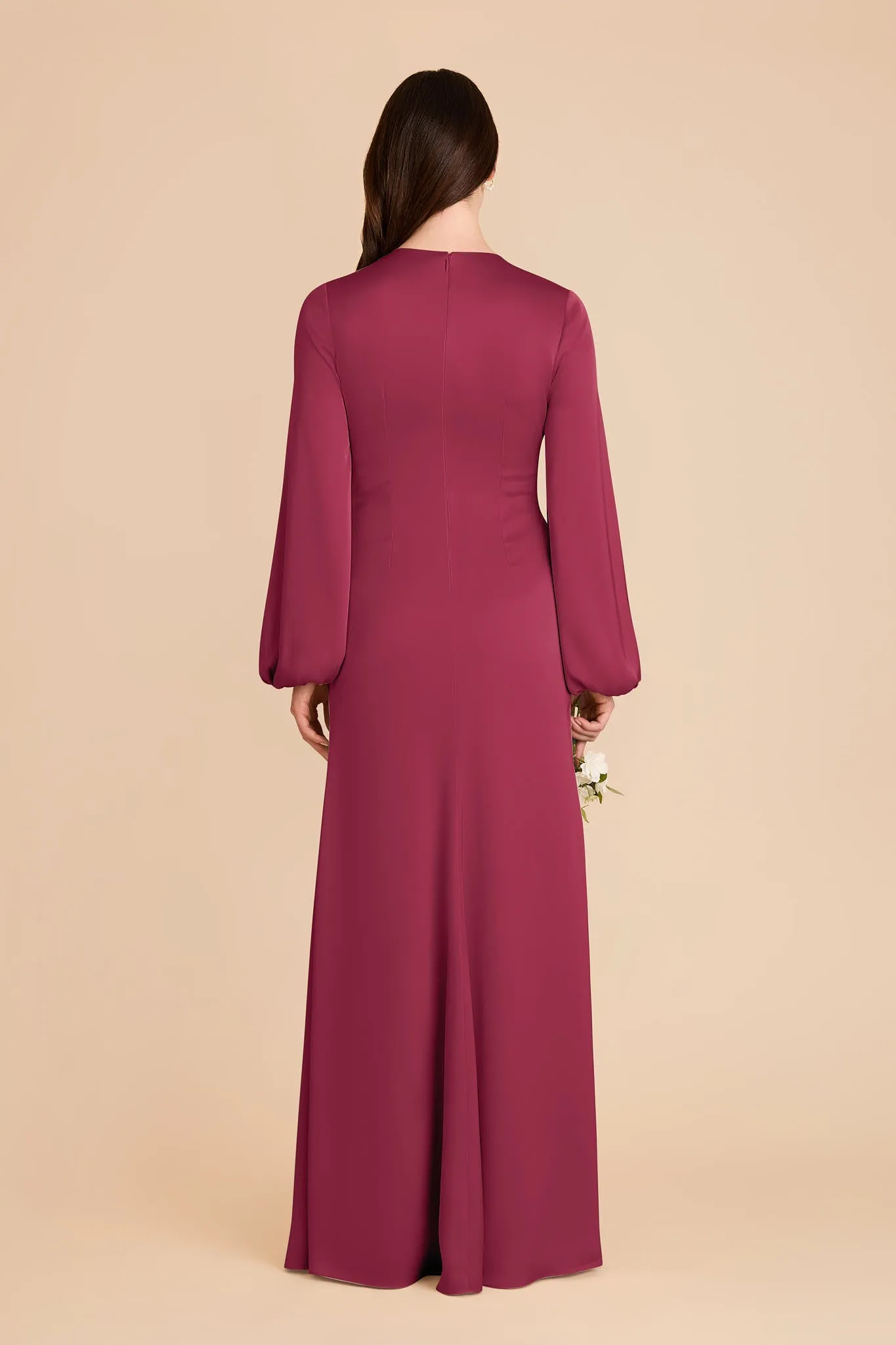Juniper Matte Satin Dress - Berry sold by Birdy Grey product image thumbnail 5