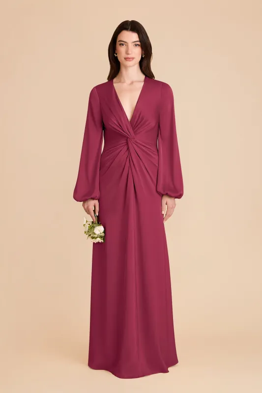 Juniper Matte Satin Dress - Berry sold by Birdy Grey