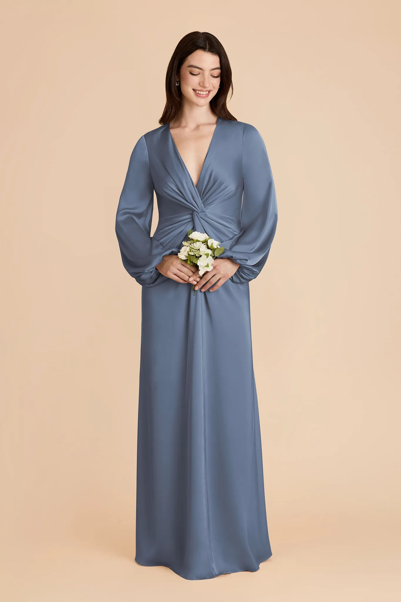 Juniper Matte Satin Dress - French Blue sold by Birdy Grey product image thumbnail 3
