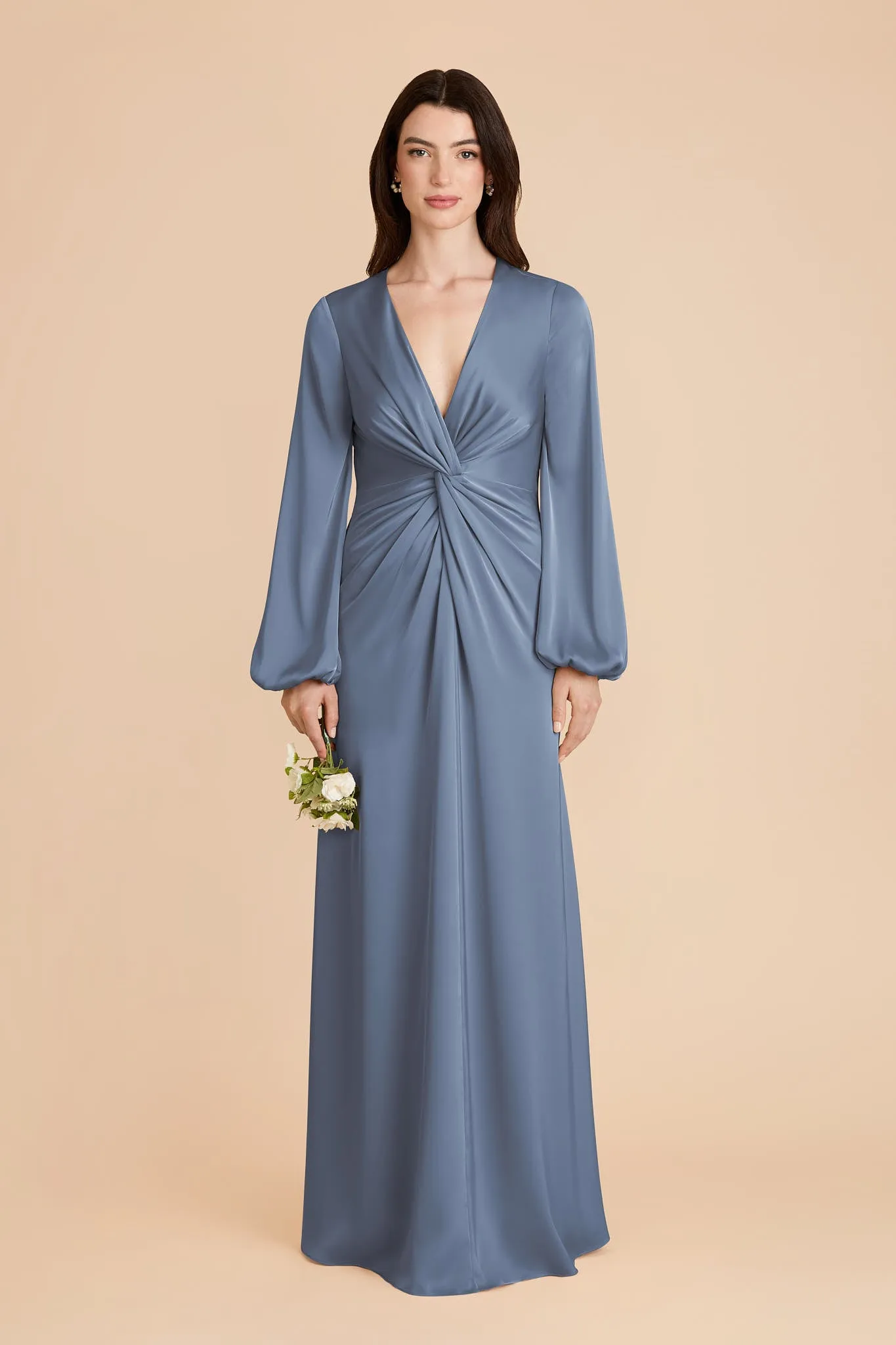 Juniper Matte Satin Dress - French Blue sold by Birdy Grey