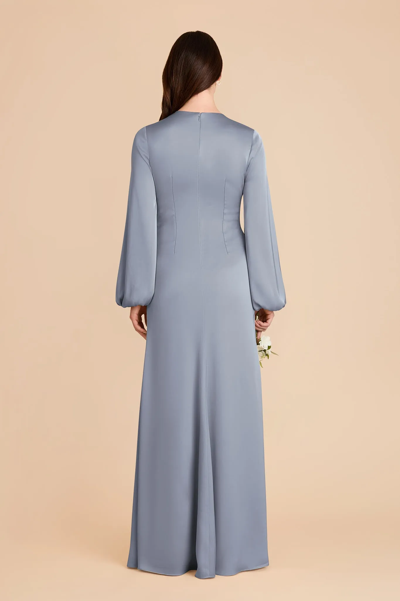 Juniper Matte Satin Dress - Dusty Blue sold by Birdy Grey product image thumbnail 5