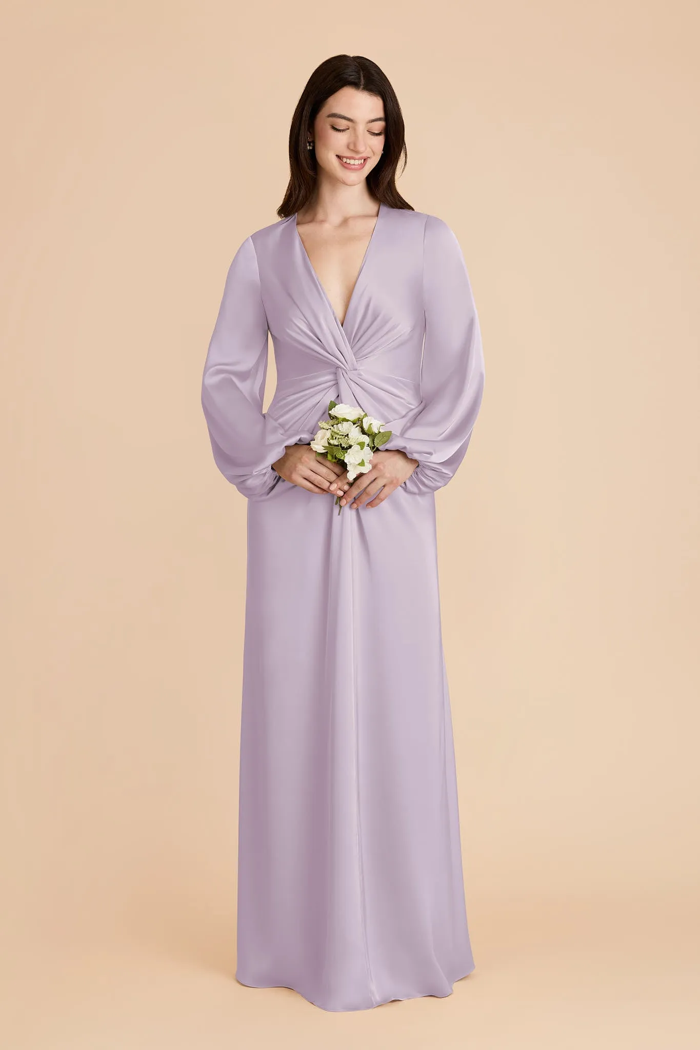 Juniper Matte Satin Dress - Dusty Lilac sold by Birdy Grey product image thumbnail 3
