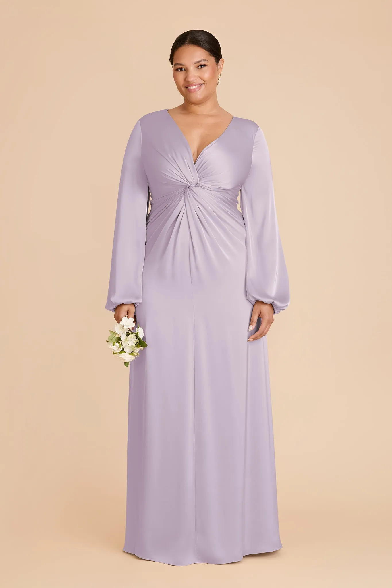 Juniper Matte Satin Dress - Dusty Lilac sold by Birdy Grey product image thumbnail 2