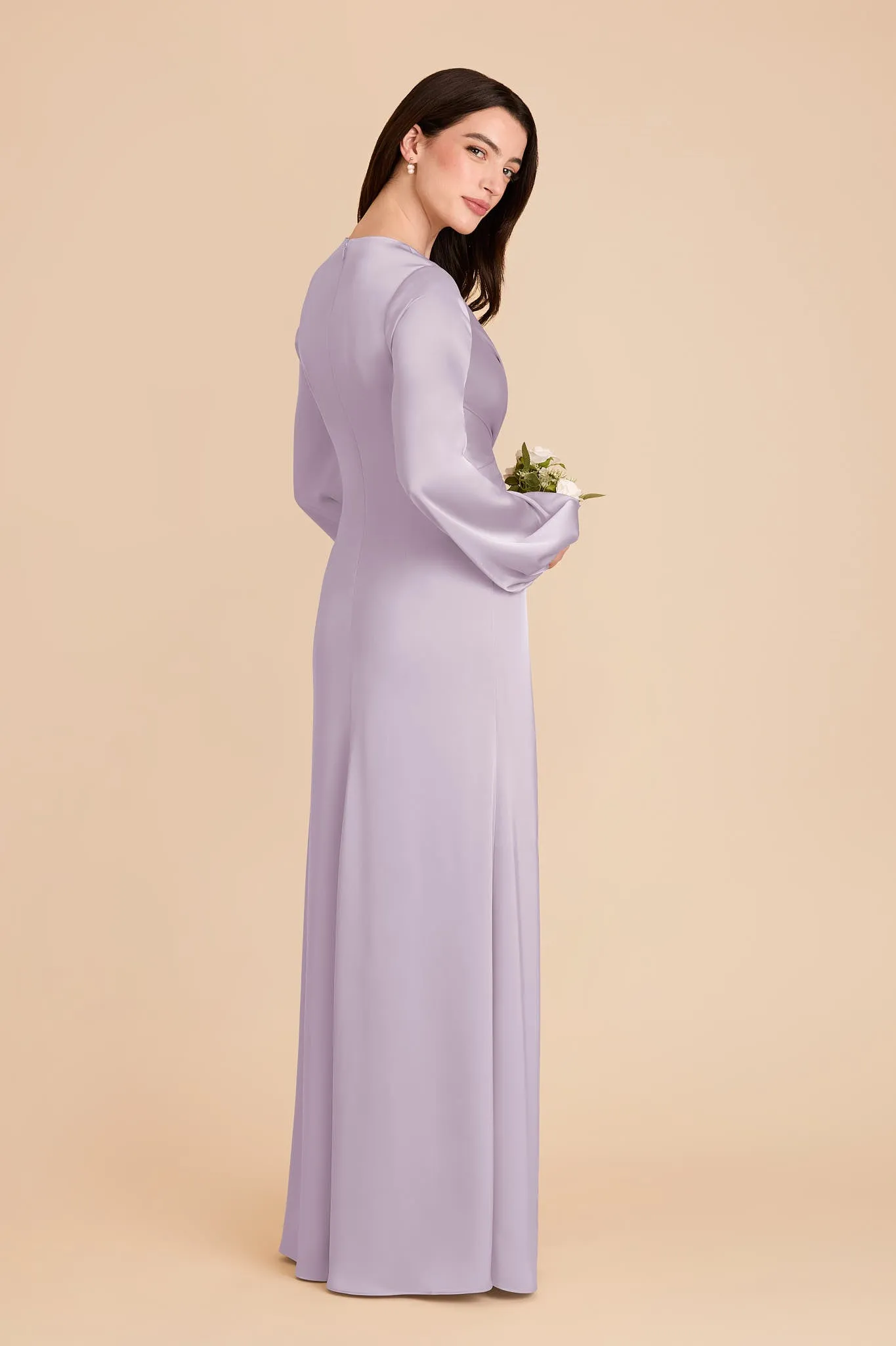 Juniper Matte Satin Dress - Dusty Lilac sold by Birdy Grey product image thumbnail 4
