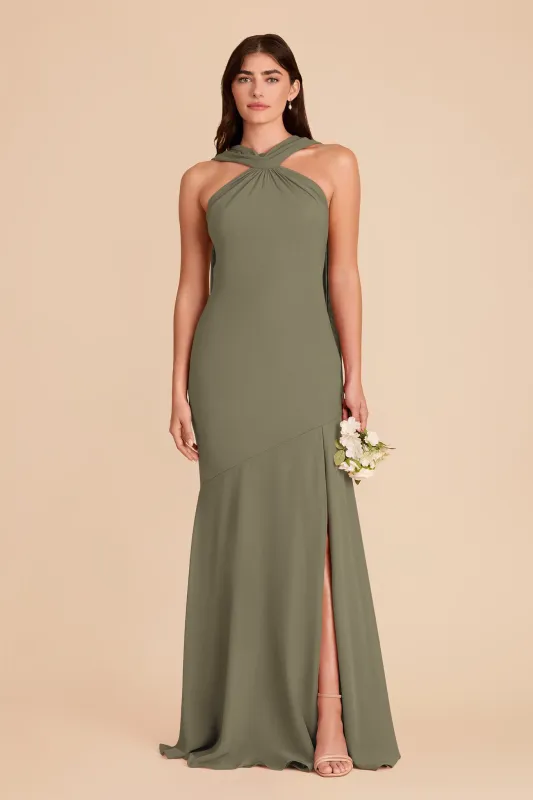 Eileen Chiffon Dress - Thyme sold by Birdy Grey