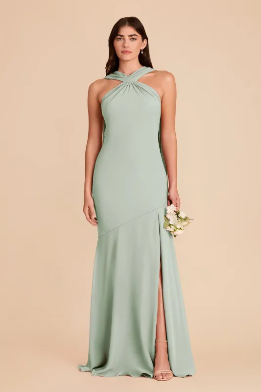 Eileen Chiffon Dress - Sage sold by Birdy Grey