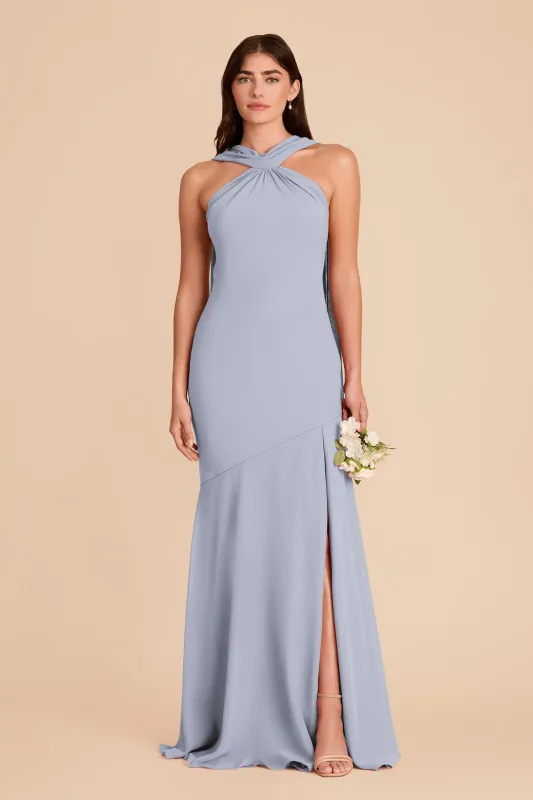 Eileen Chiffon Dress - Dusty Blue made by Birdy Grey