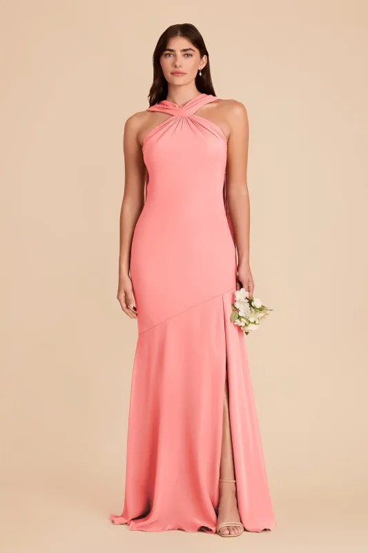 Eileen Chiffon Dress - Coral Pink made by Birdy Grey