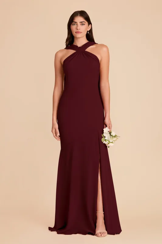 Eileen Chiffon Dress - Cabernet made by Birdy Grey