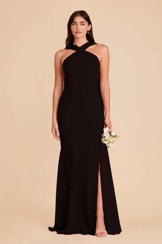 Eileen Chiffon Dress - Black made by Birdy Grey