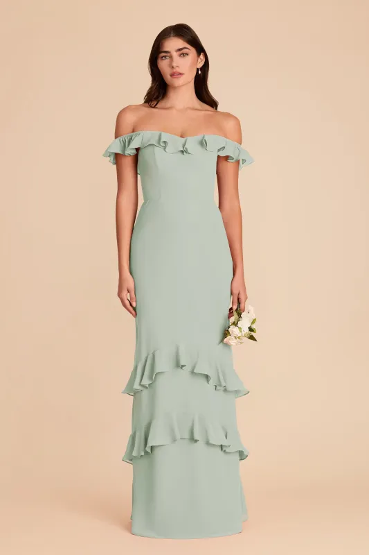 Luna Chiffon Dress - Sage sold by Birdy Grey