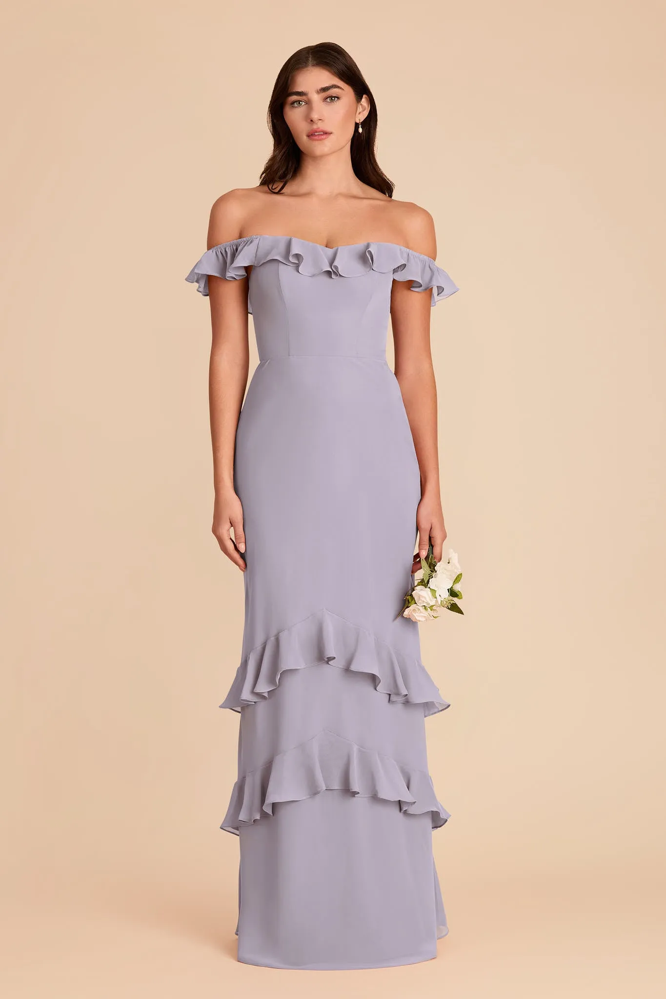 Luna Chiffon Dress - Dusty Lilac sold by Birdy Grey