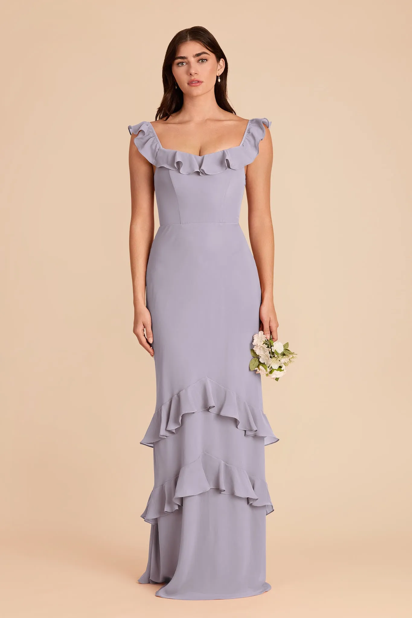 Luna Chiffon Dress - Dusty Lilac sold by Birdy Grey product image thumbnail 4