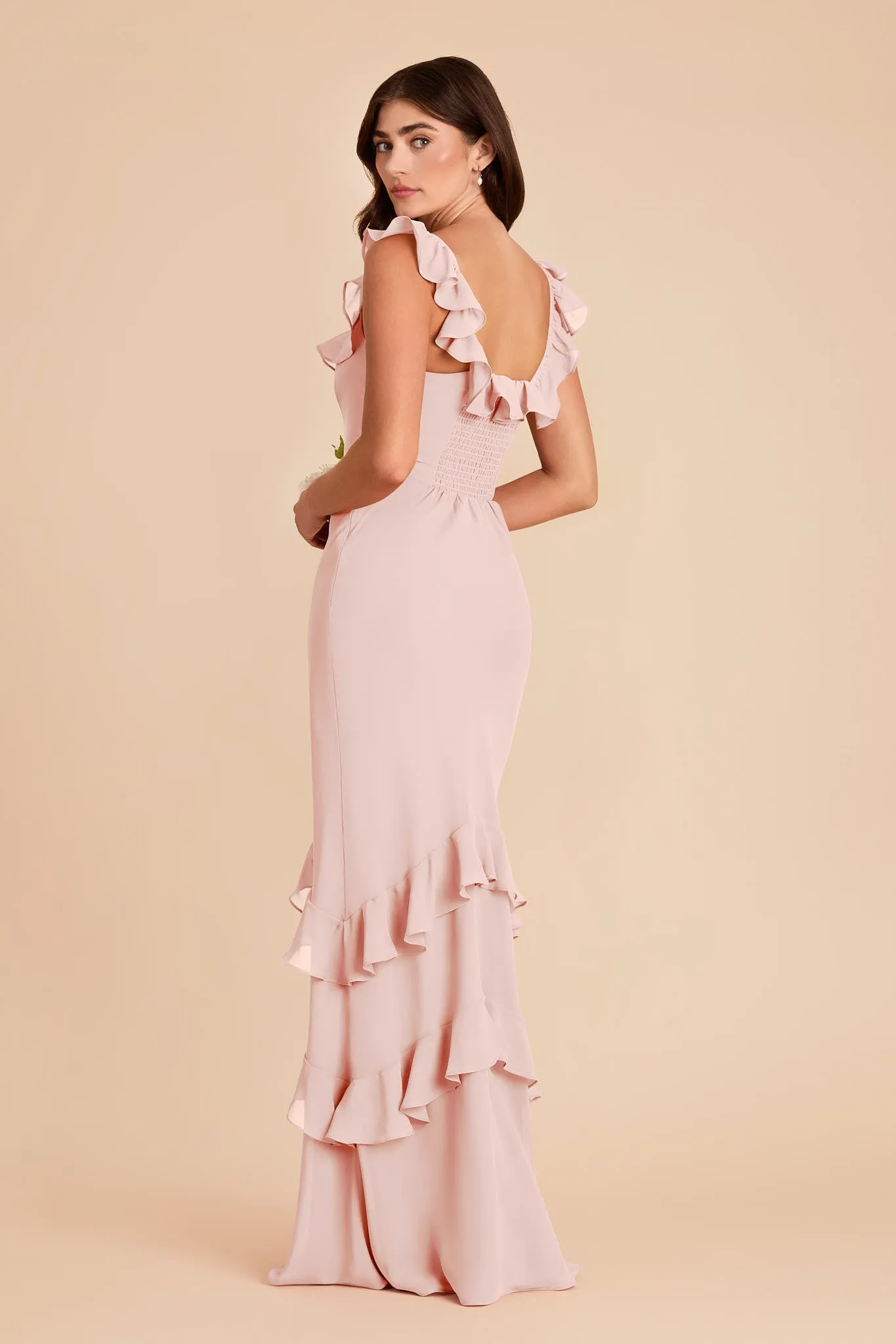 Luna Chiffon Dress - Blush Pink sold by Birdy Grey product image thumbnail 4