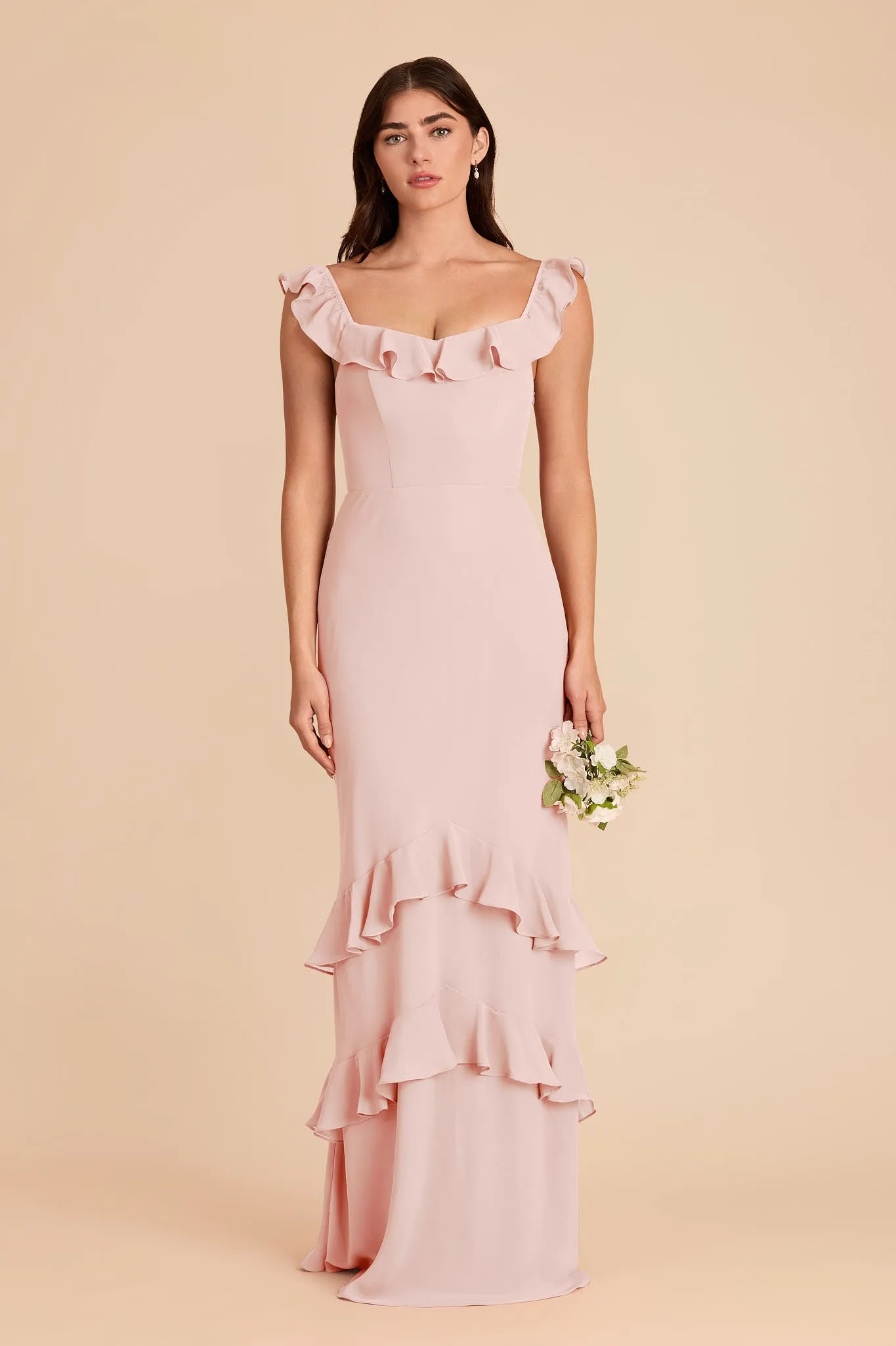 Luna Chiffon Dress - Blush Pink sold by Birdy Grey product image thumbnail 3