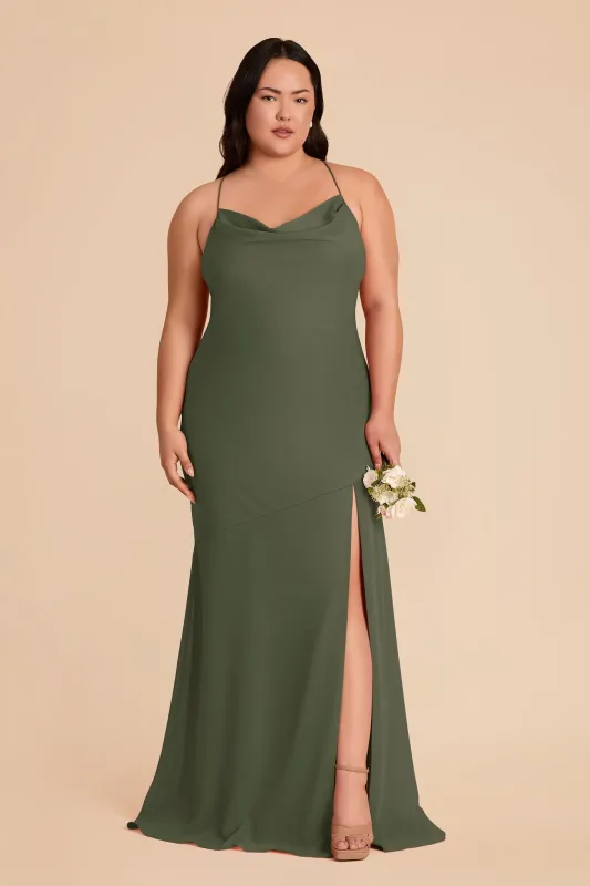 Olivia Chiffon Dress - Olive sold by Birdy Grey