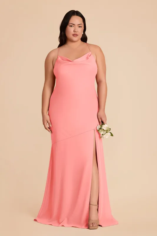 Olivia Chiffon Dress - Coral Pink sold by Birdy Grey