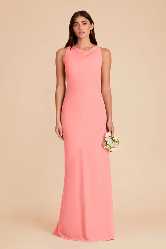 Destiny Chiffon Dress - Coral Pink sold by Birdy Grey