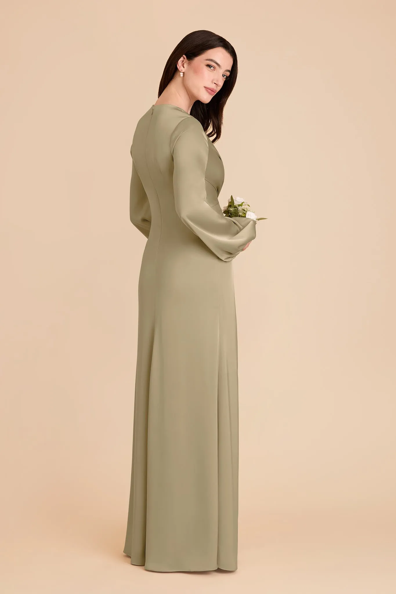 Juniper Matte Satin Dress - Moss Green sold by Birdy Grey product image thumbnail 4