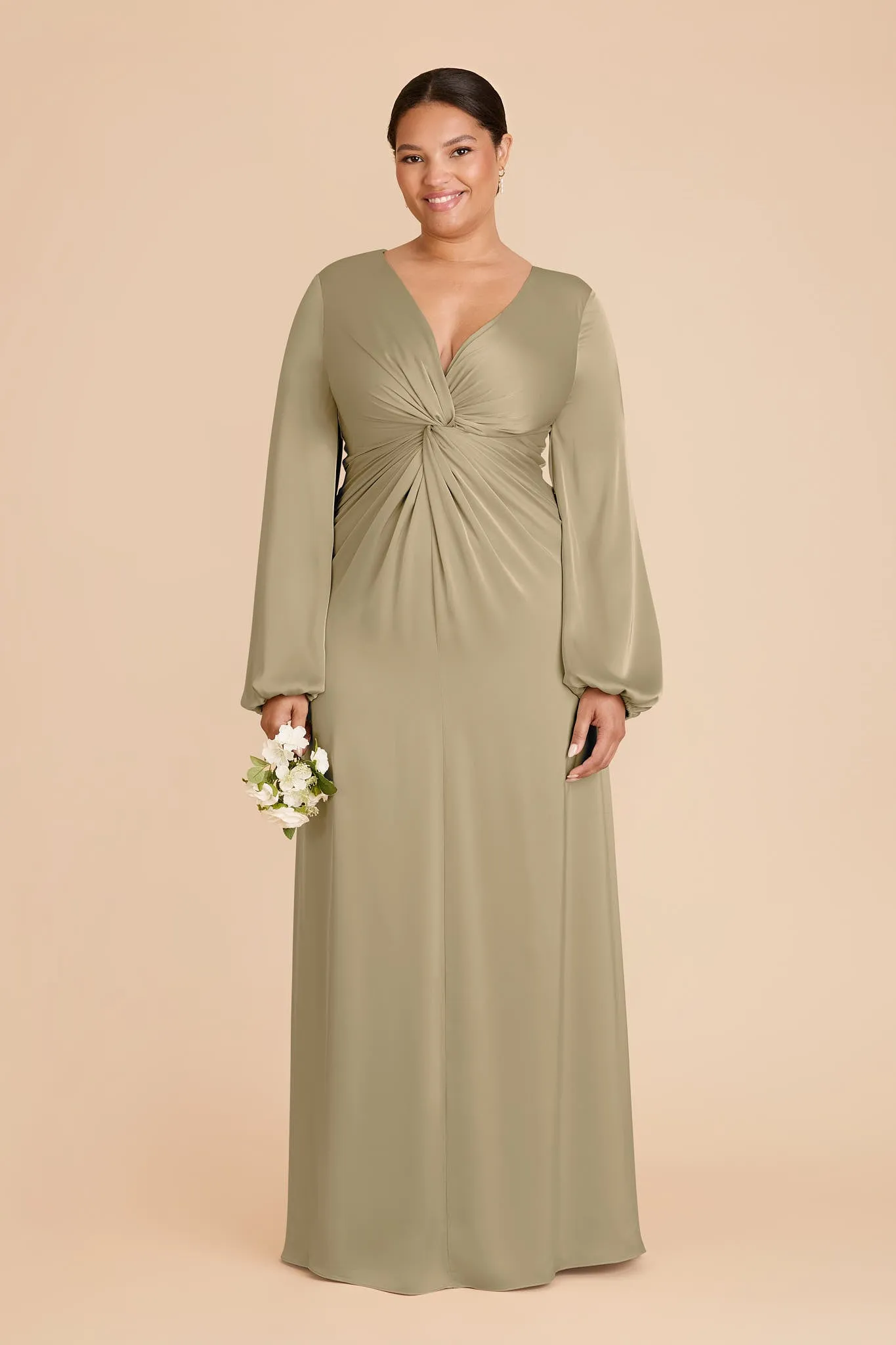 Juniper Matte Satin Dress - Moss Green sold by Birdy Grey product image thumbnail 2