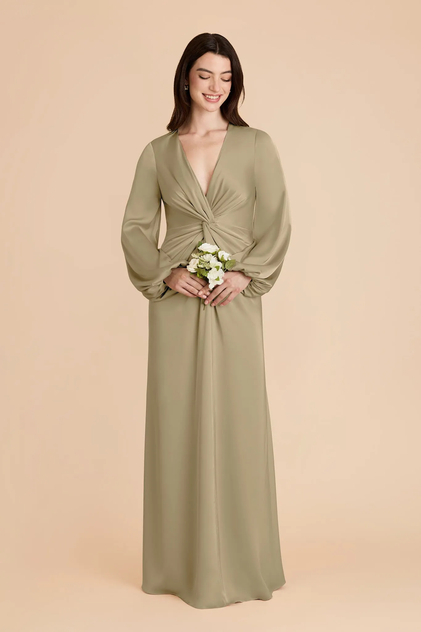 Juniper Matte Satin Dress - Moss Green sold by Birdy Grey product image thumbnail 3