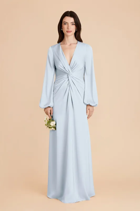 Juniper Matte Satin Dress - Mist Blue sold by Birdy Grey
