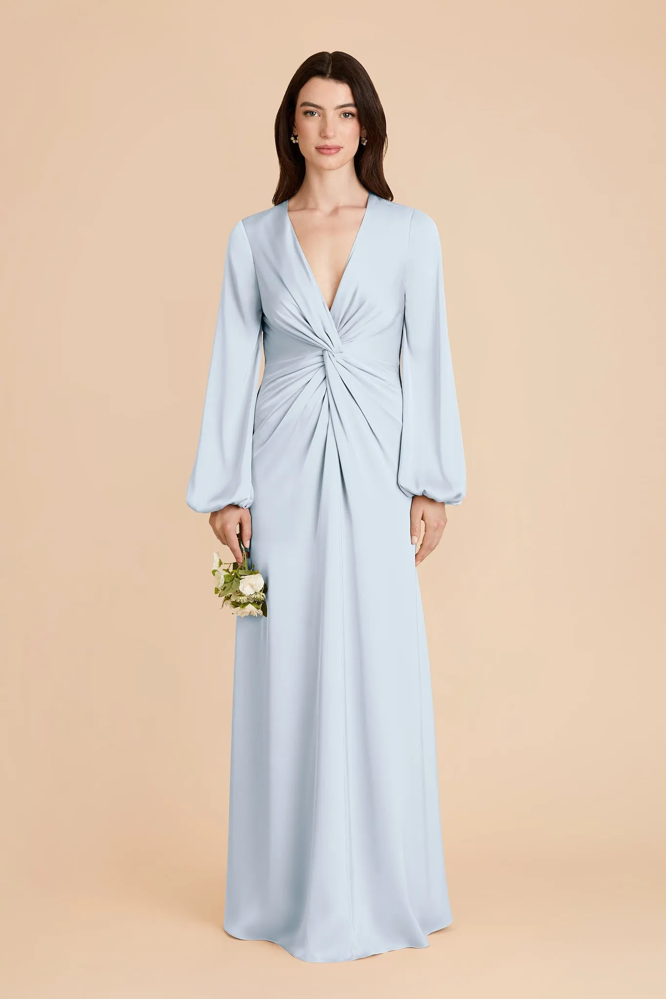 Juniper Matte Satin Dress - Mist Blue sold by Birdy Grey