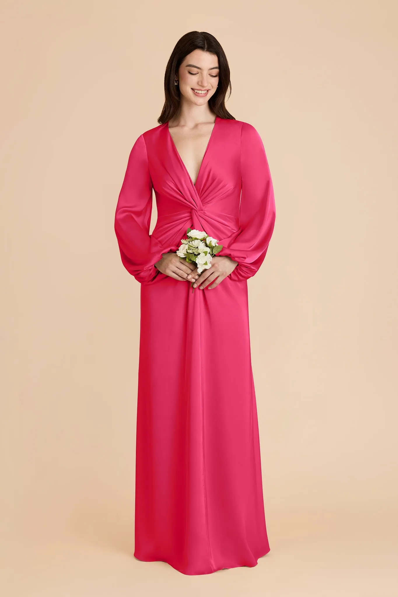 Juniper Matte Satin Dress - Fuchsia sold by Birdy Grey product image thumbnail 3