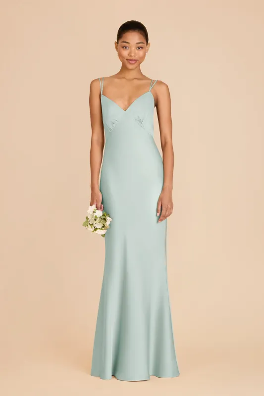 Dasha Matte Satin Dress - Mint sold by Birdy Grey
