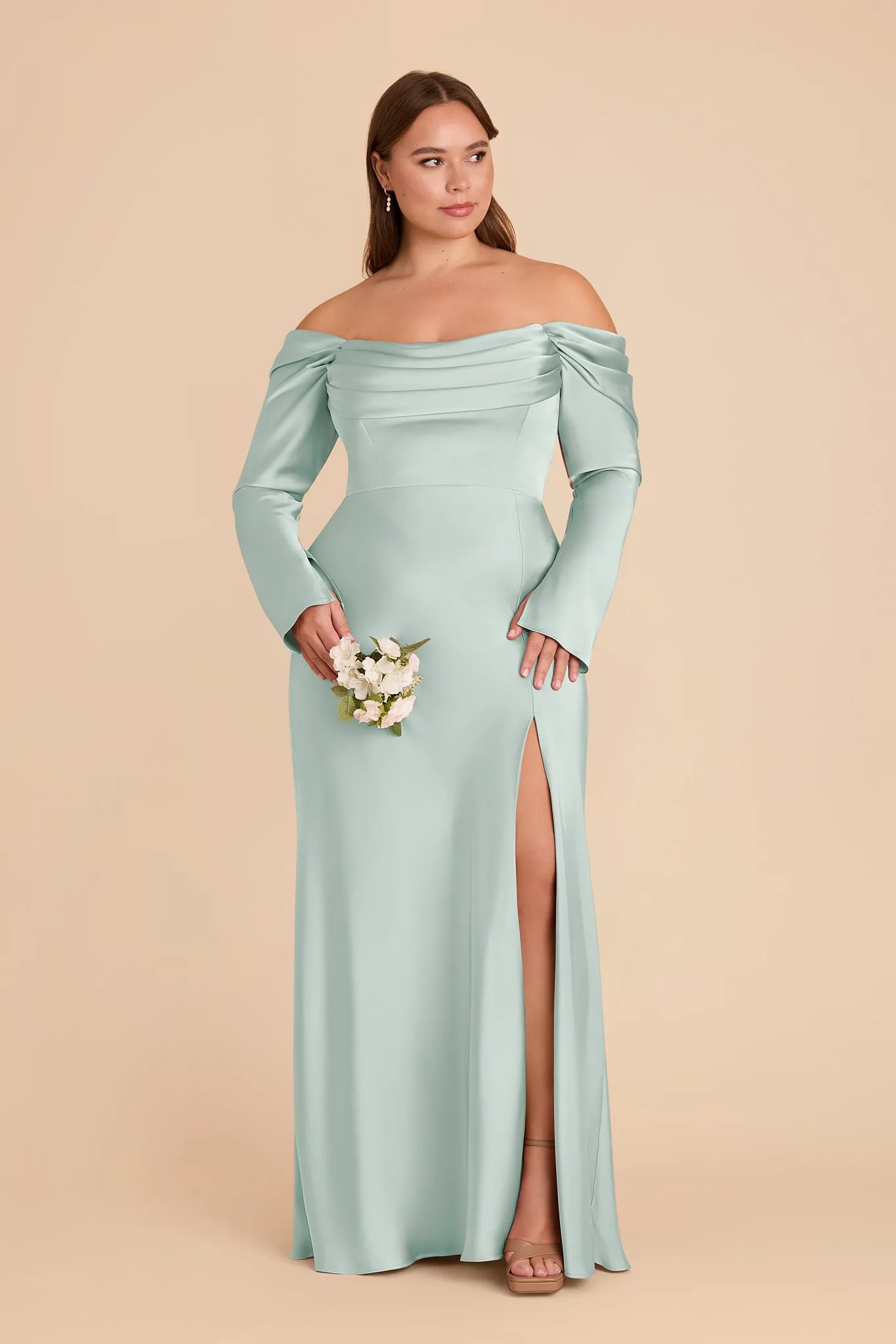 Maya Matte Satin Dress - Mint sold by Birdy Grey product image thumbnail 5