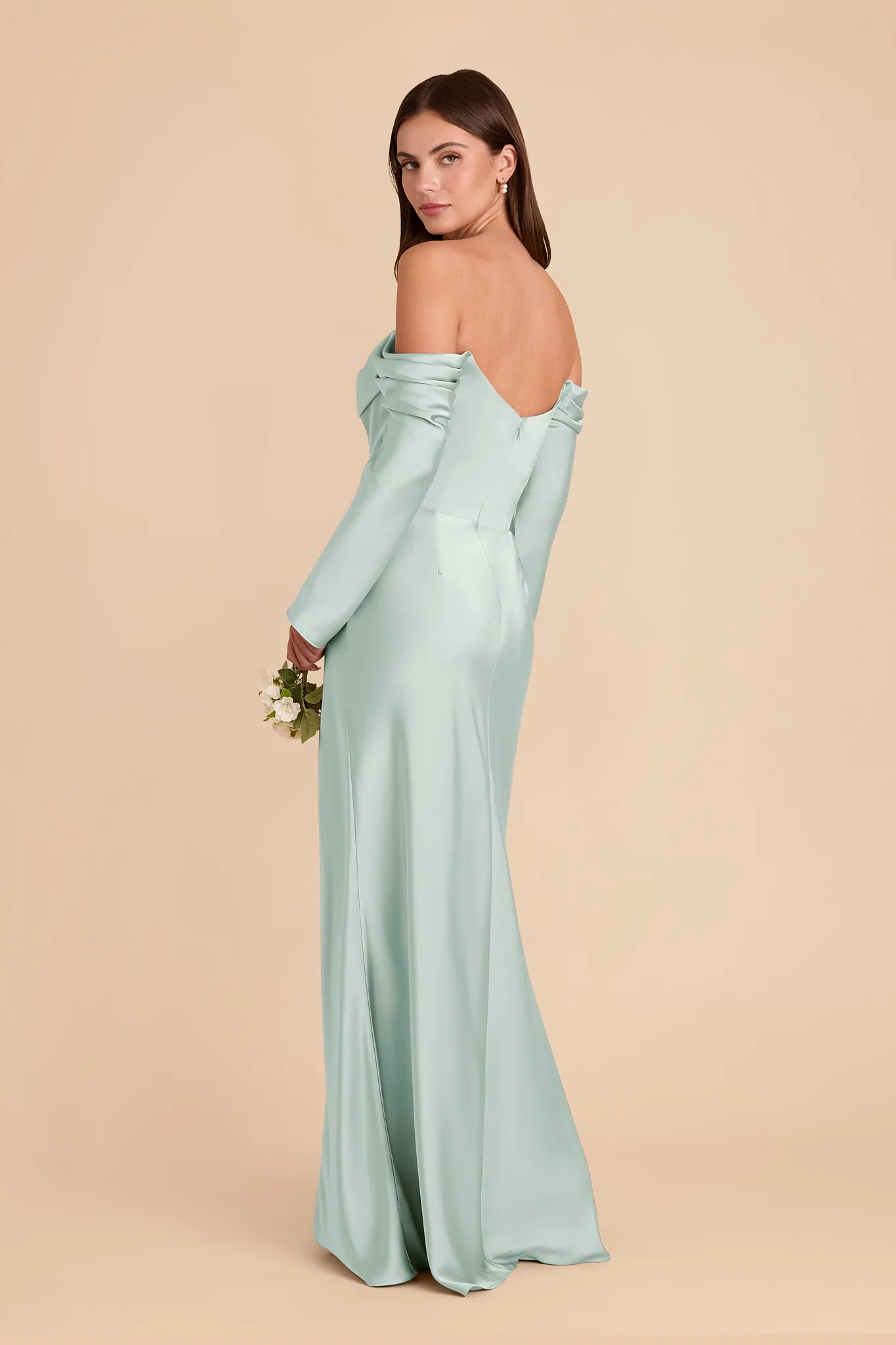Maya Matte Satin Dress - Mint sold by Birdy Grey product image thumbnail 3