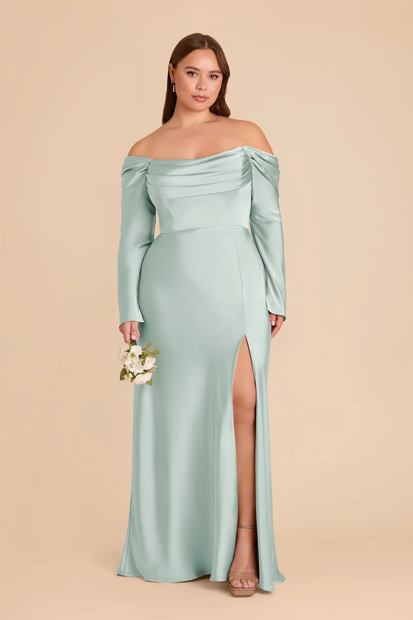 Maya Matte Satin Dress - Mint sold by Birdy Grey product image thumbnail 2