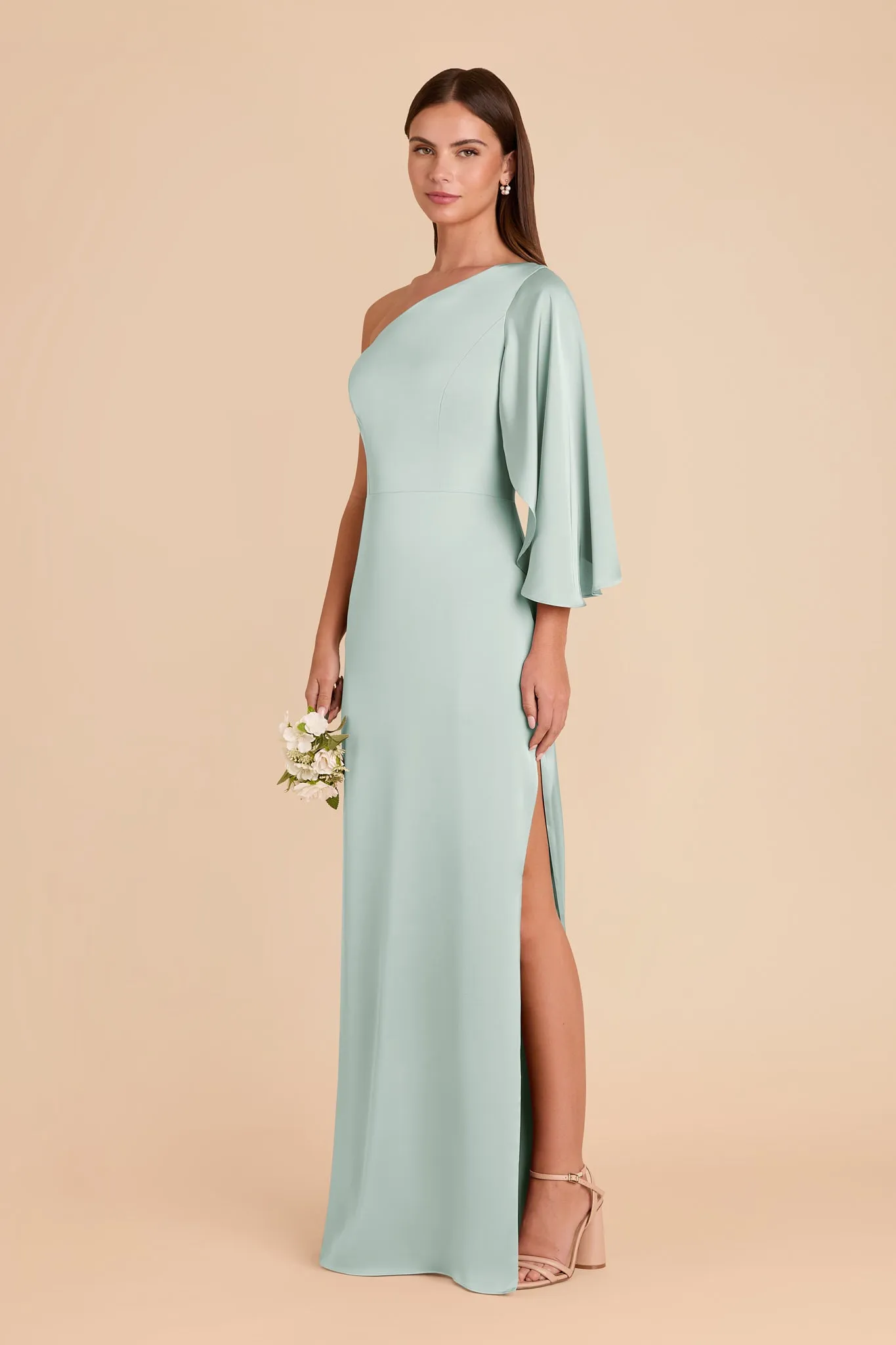 Christine Matte Satin Dress - Mint sold by Birdy Grey product image thumbnail 4